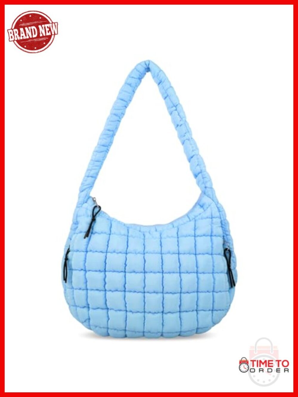Large Quilted Nylon Puffer Tote Bag Crossbody Hobo Shoulder Bag